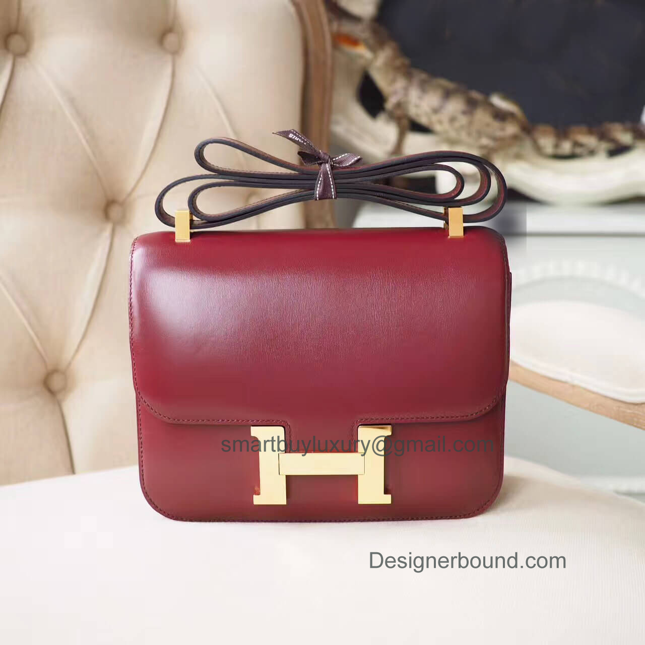 Hermes Constance 23 Bag in ck55 Rouge H Box GHW